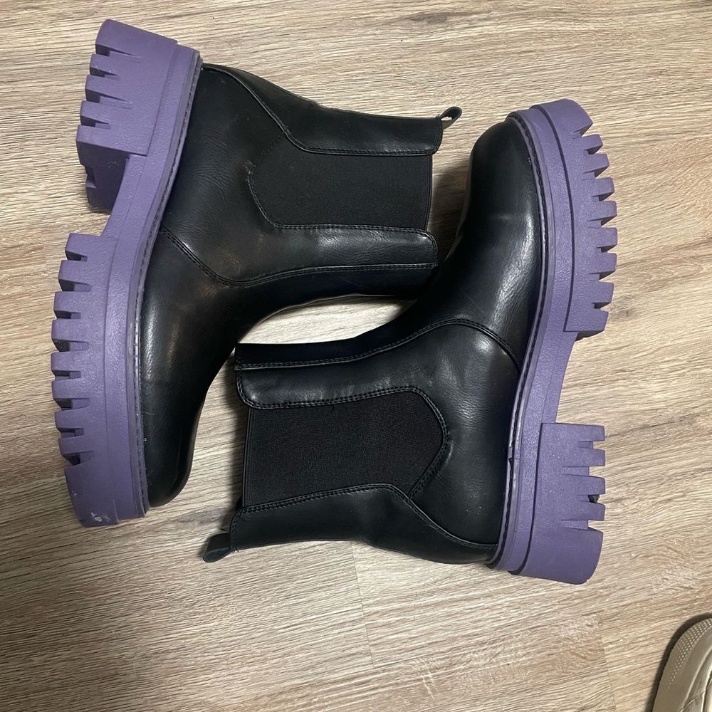 Limelight Black and Purple Ankle Boots